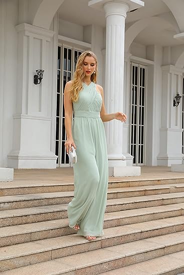 Chiffon V-Neck Jumpsuit