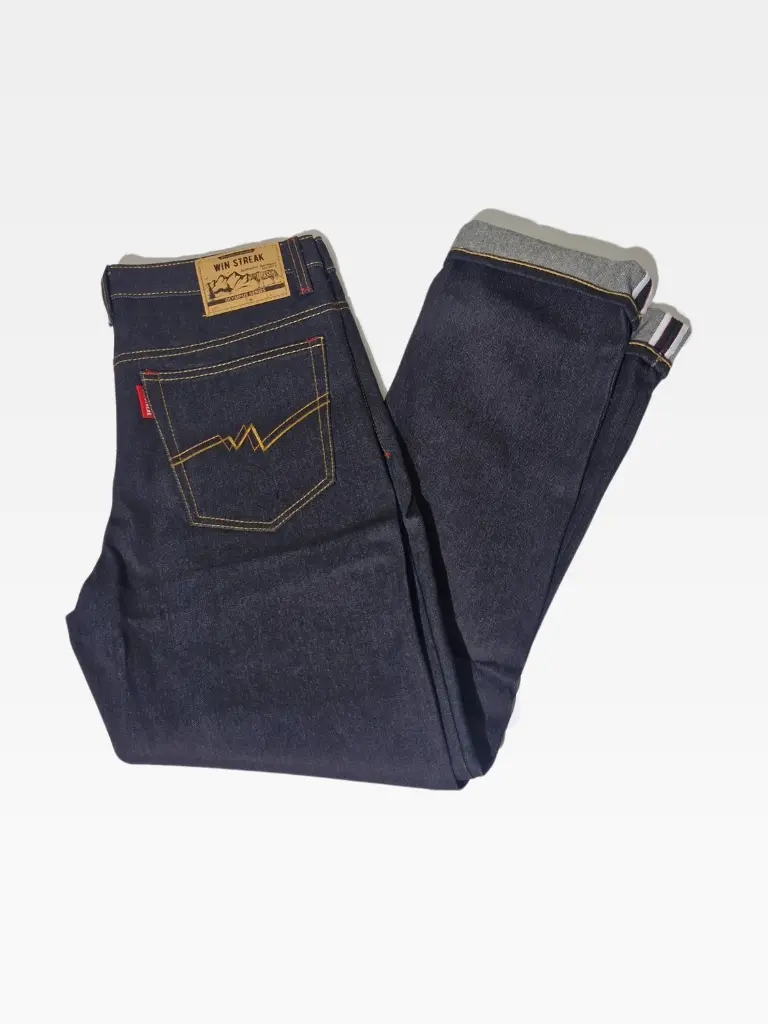 Celana Denim Selvedge Original Pria 15 oz Non Stretch Raw Black Indigo 